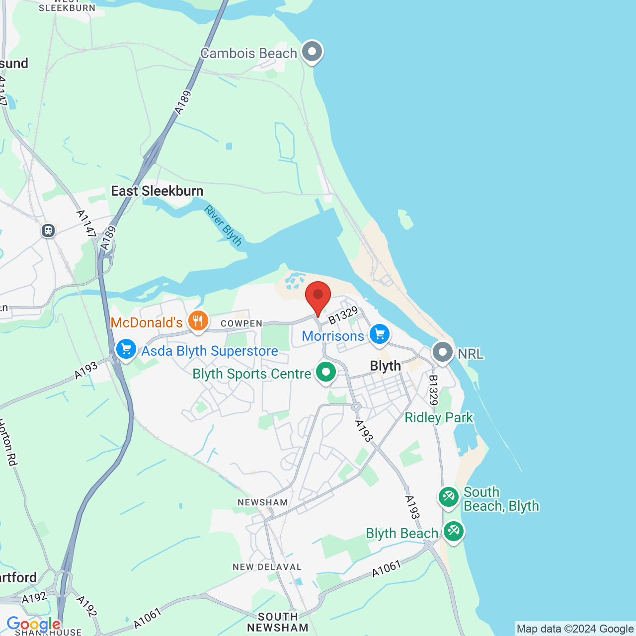 Map displaying vacancy location