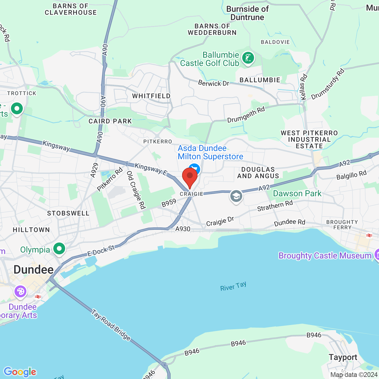 Map displaying vacancy location