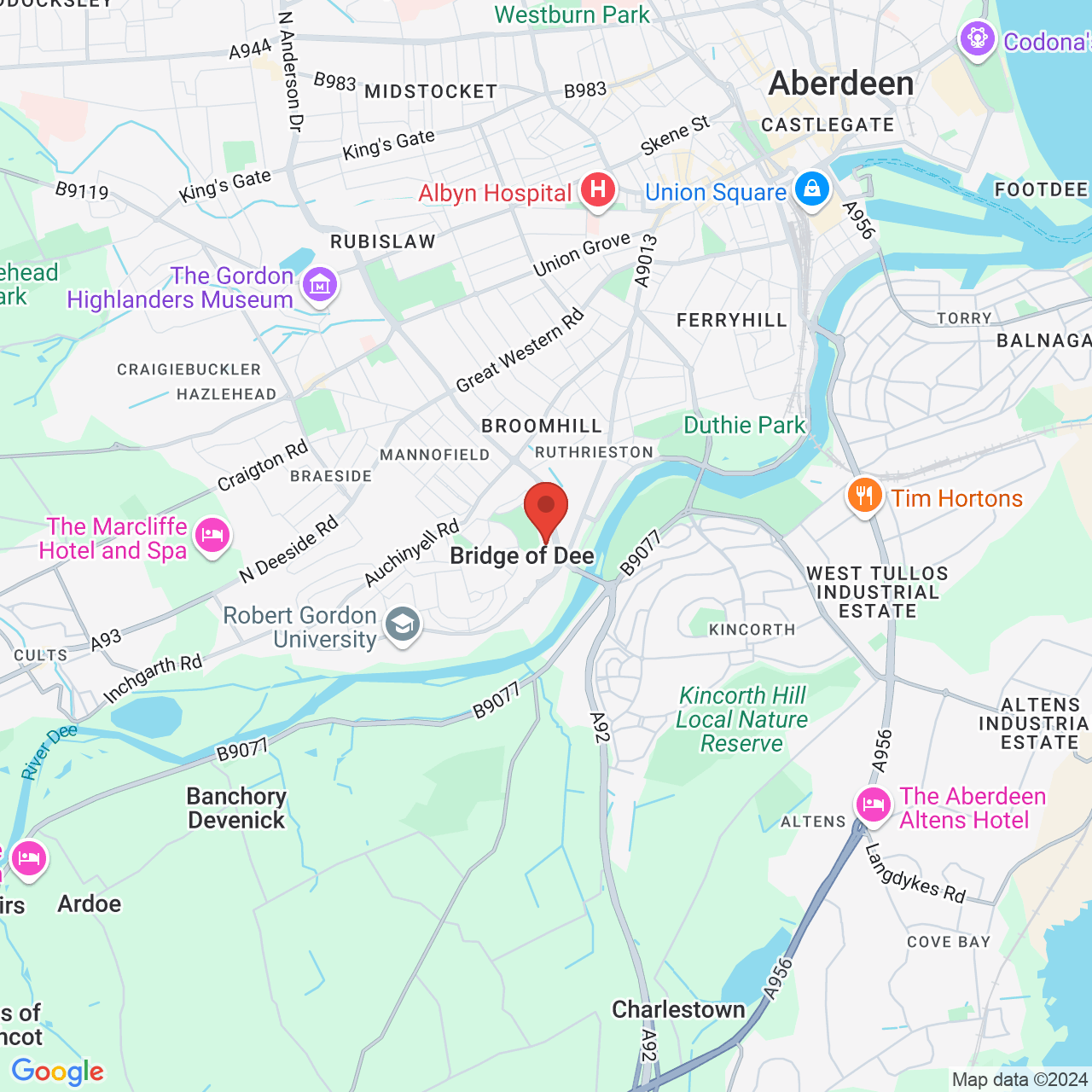 Map displaying vacancy location