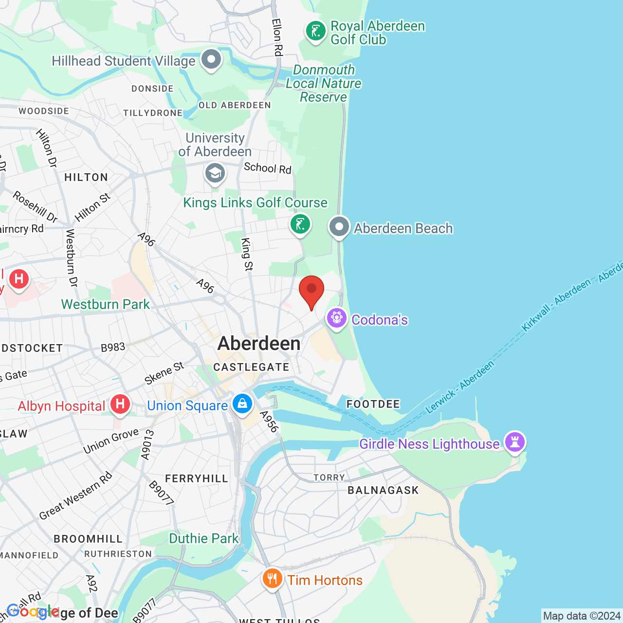 Map displaying vacancy location