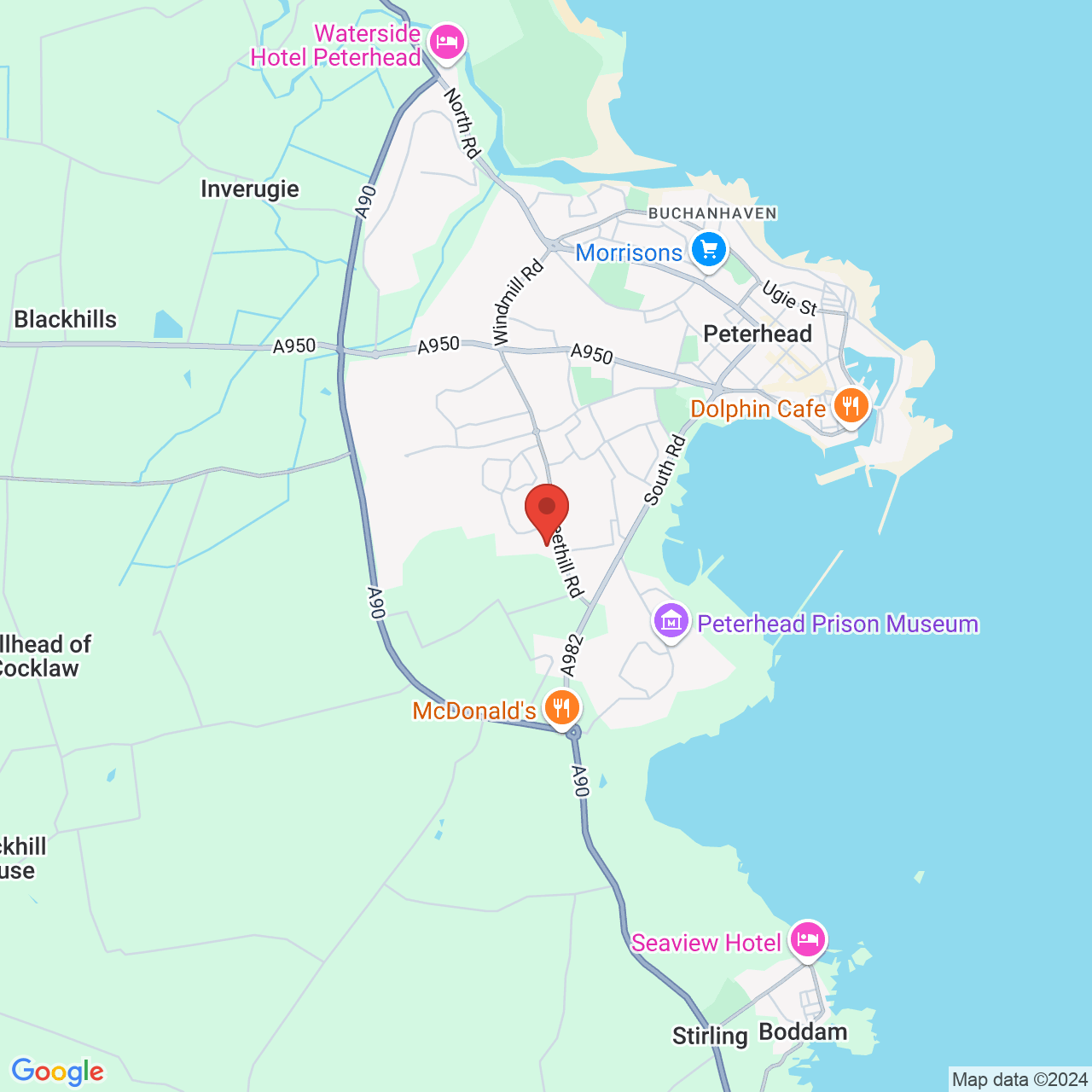 Map displaying vacancy location