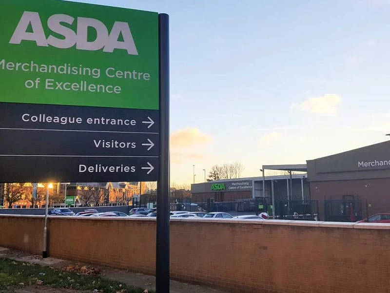 Entrance sign for Asda Merchandising Centre of Excellence